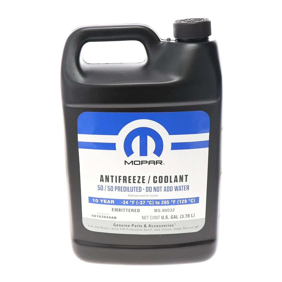 Frostvæske Mopar MS-9769 Formula 10 Years OAT │ Kjølevæske Genuine® Purple AntiFreeze Coolant - 3,78 L
