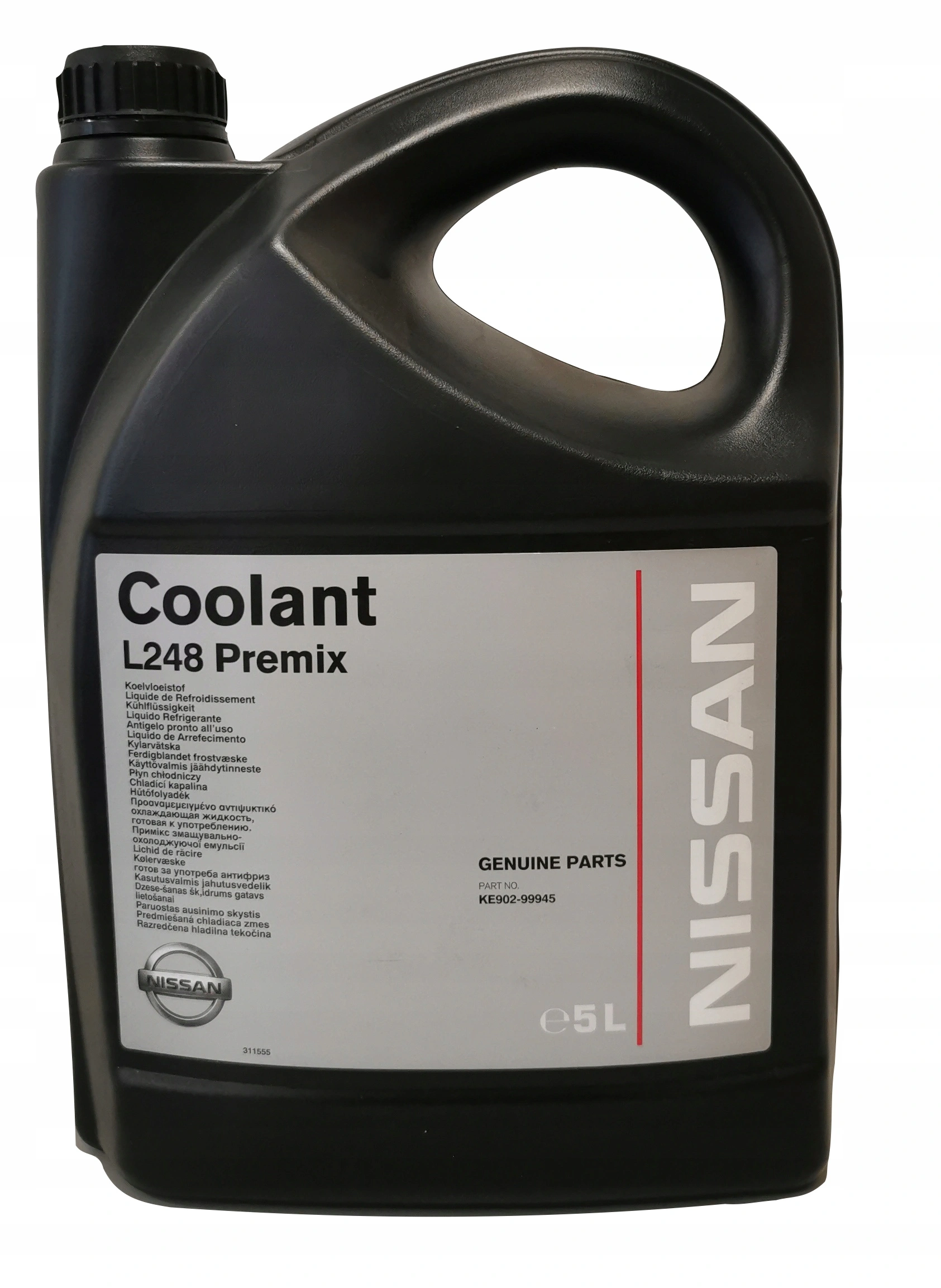 Frostvæske Nissan Coolant L248 Premix -38°C │ Genuine® Green Coolant Ready To Use  - 5L
