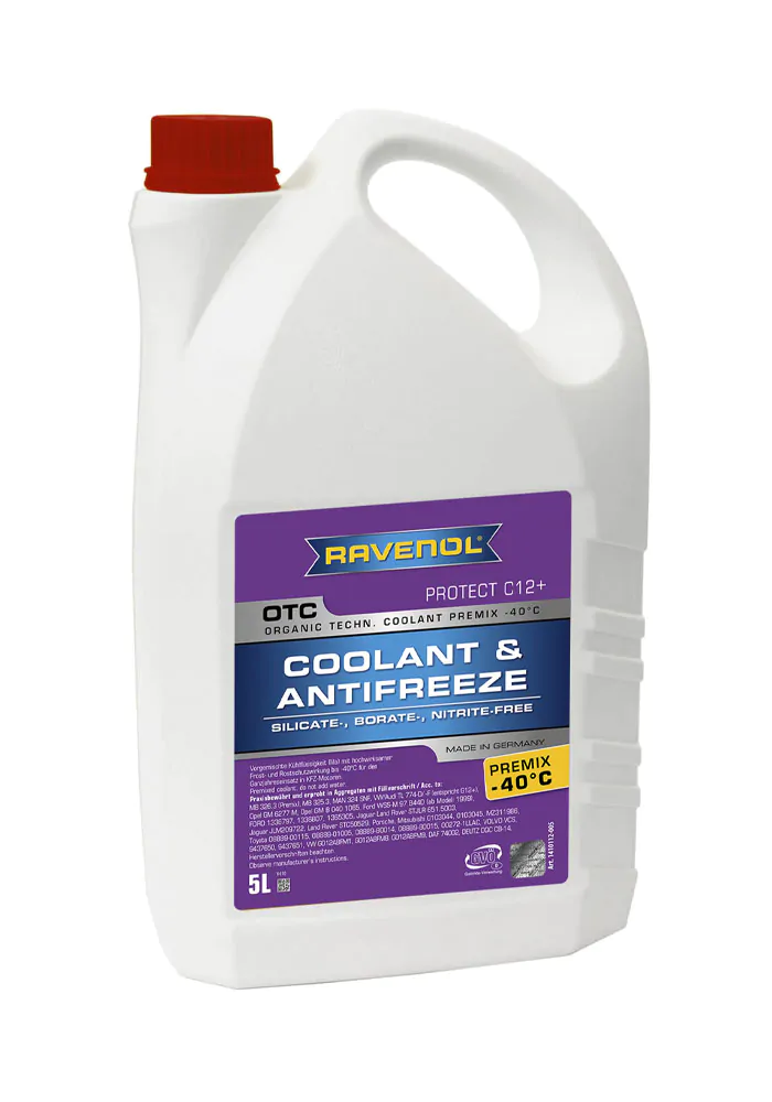 Frostvæske Ravenol OTC Protect C12+ Premix ‑40°C │ Ferdigblandet Organic Technology Coolant Concentrate - 5L Image 2