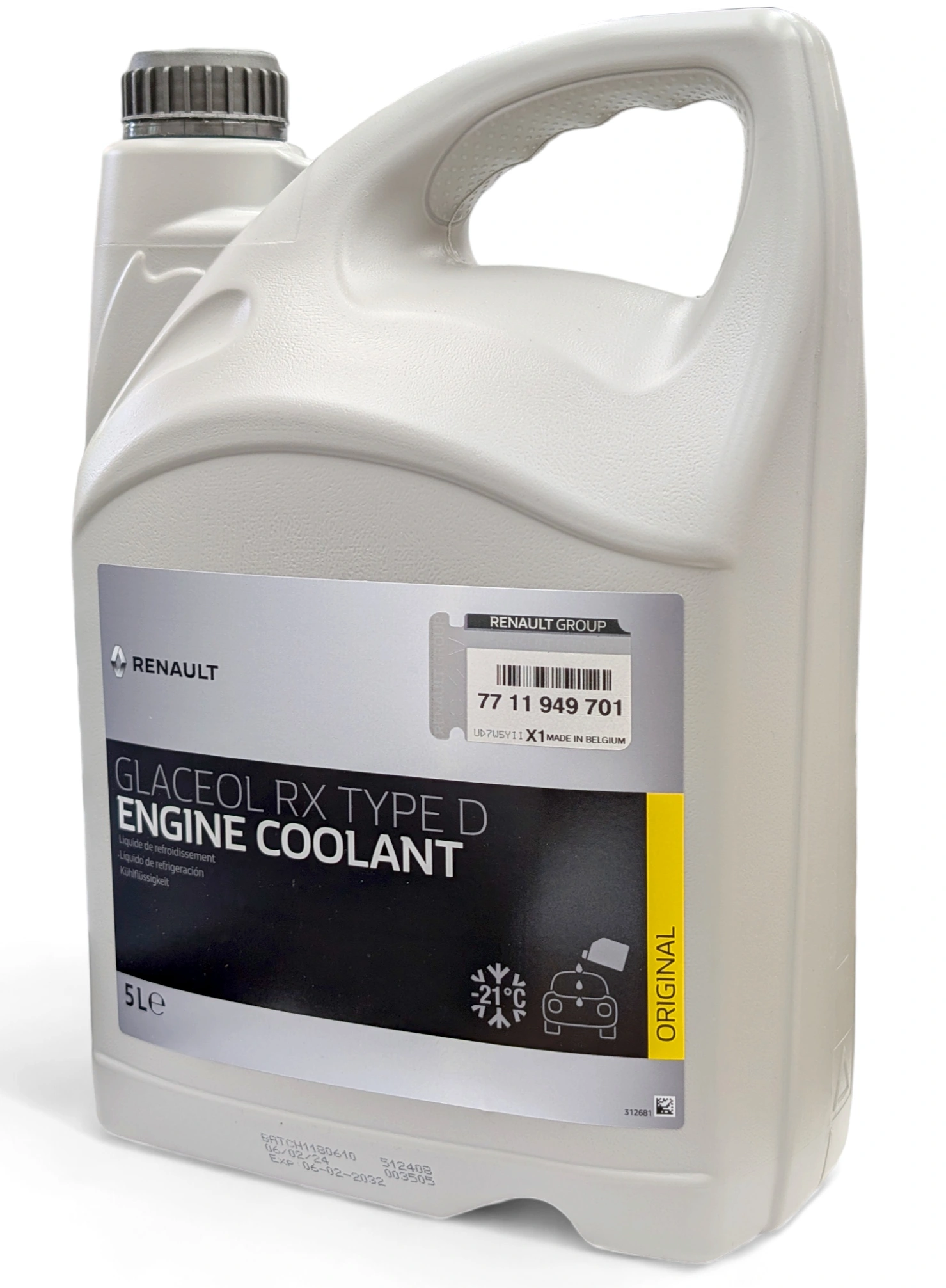 Frostvæske Renault Glaceol RX Type D LDR │ Genuine® Green Coolant Ready To Use  - 5L Image 1