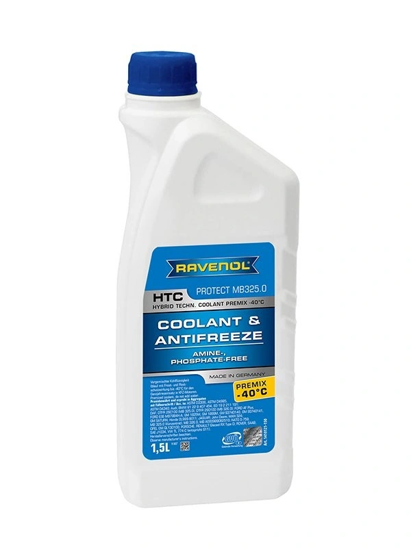 Frostvæske Rvenol HTC Protect MB 325.0 Blue │ Premix -40°C ferdigblandet blå kjølevæske - 1,5 L