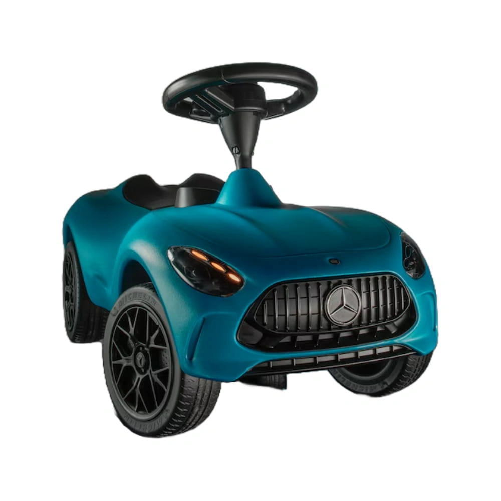 Gåbil Mercedes-AMG GT barn Hyperblue med LED lys