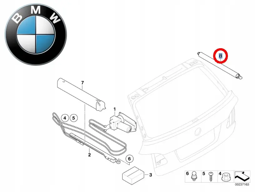 Gassfjær, bagasje- / lasterom BMW 5 (E61) 2003-2010 – bilde 6