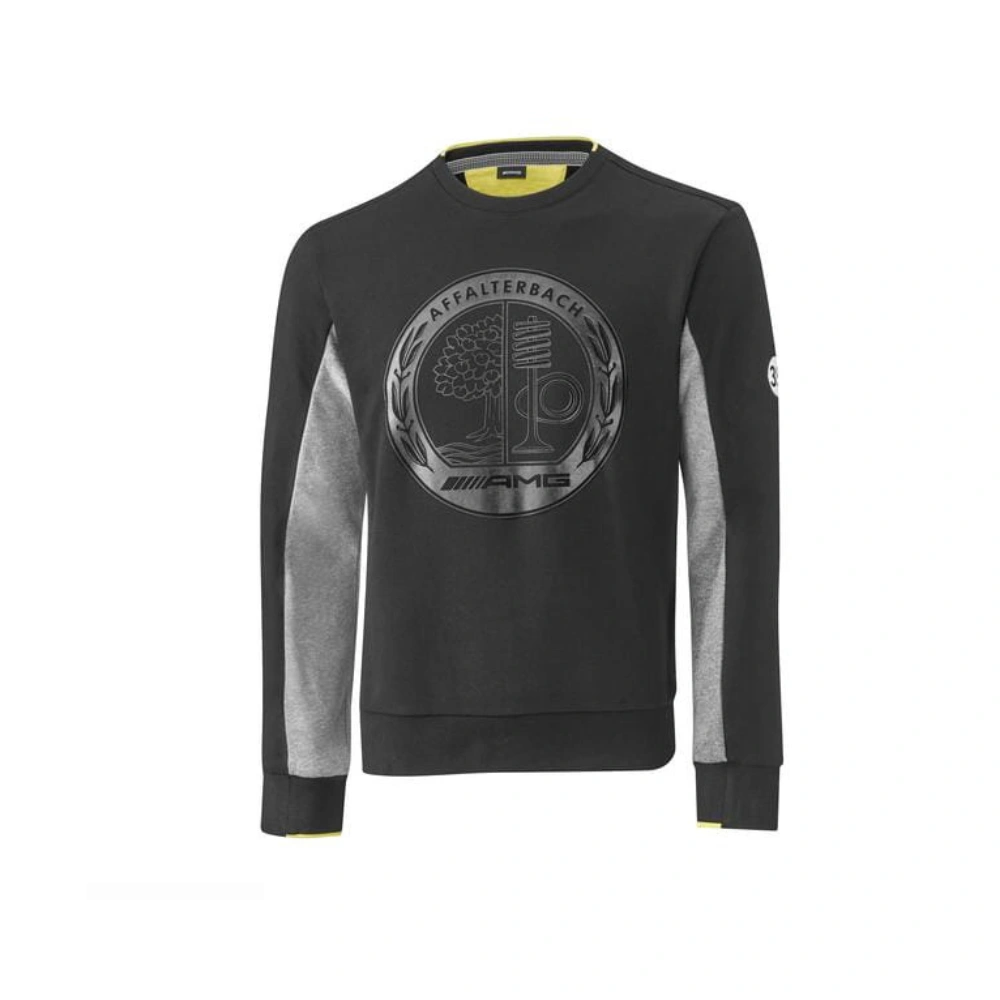 Genser Mercedes-AMG logo unisex │ svart/grå/gul – størrelse L