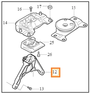 Girkassefeste Volvo Genuine® C70 S40 V50 2004-2011 │ bensin (til VIN CH -487)