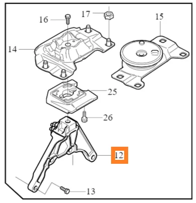 Girkassefeste Volvo Genuine® S40 C70 V50 2004-2011 │ bensin (til VIN CH -190210)