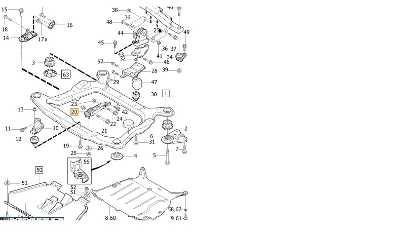 Girkassefeste Volvo S60 S70 S80 V70 XC70 XC90 1992-2009 │ D5 / 5-sylinder (Hutchinson) – bilde 3