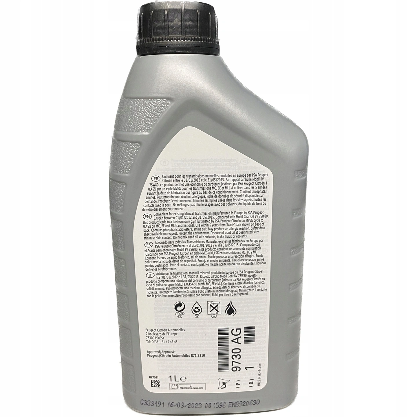 Girolje 75W-80 PSA Mobil Gear Oil GL-4 │ Citroen / Peugeot / DS Transmission fluid - 1L – bilde 2