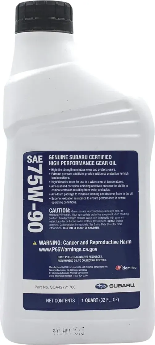 Girolje 75W-90 Subaru GL-5  │ Genuine® Subaru High Performance Gear Oil -  0,946 liter – bilde 2