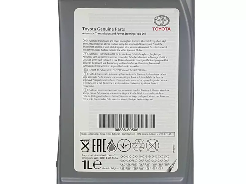 Girolje ATF Toyota Toyota Dexron D III │ Servoolje Genuine® Automatic transmission & Power steering fluid - 1L Image 2