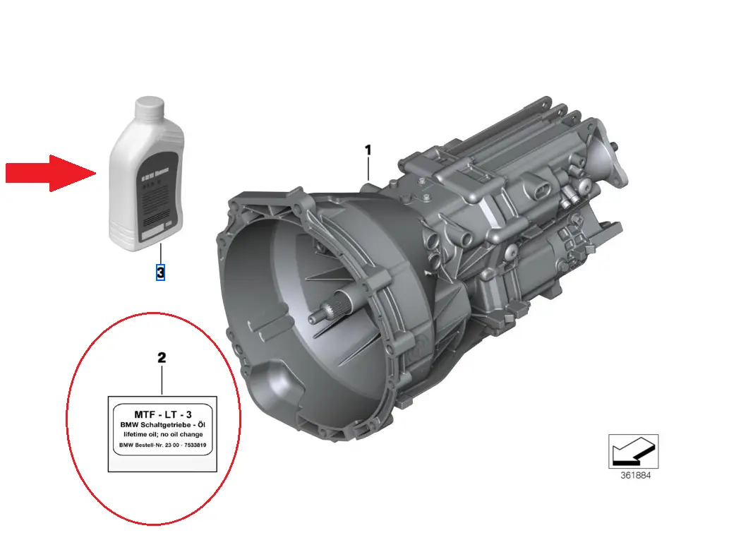 Girolje MTF BMW LT-3 │ Manuell girkasseolje Genuine® -  1L Image 3