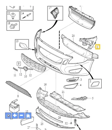 Glideskinne støtfanger Volvo Genuine® S60 V60 2011-2013 │ venstre foran – bilde 3
