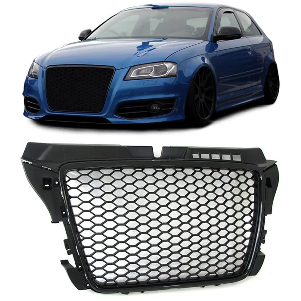 Grill Audi A3 8P Facelift 2008 - 2013 | SPORT GLOSSY BLACK FRAME