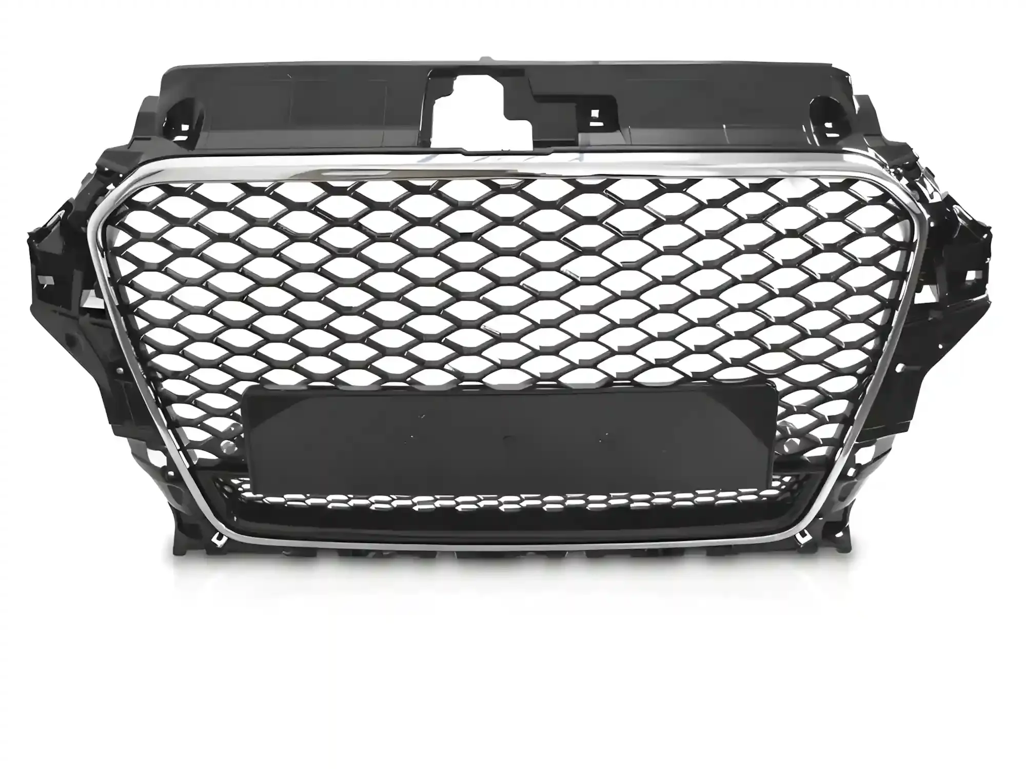 Grill Audi A3 (8V) 2012 - 2016 │ Sportsgrill RS-stil - svart høyglans / chrome – bilde 2