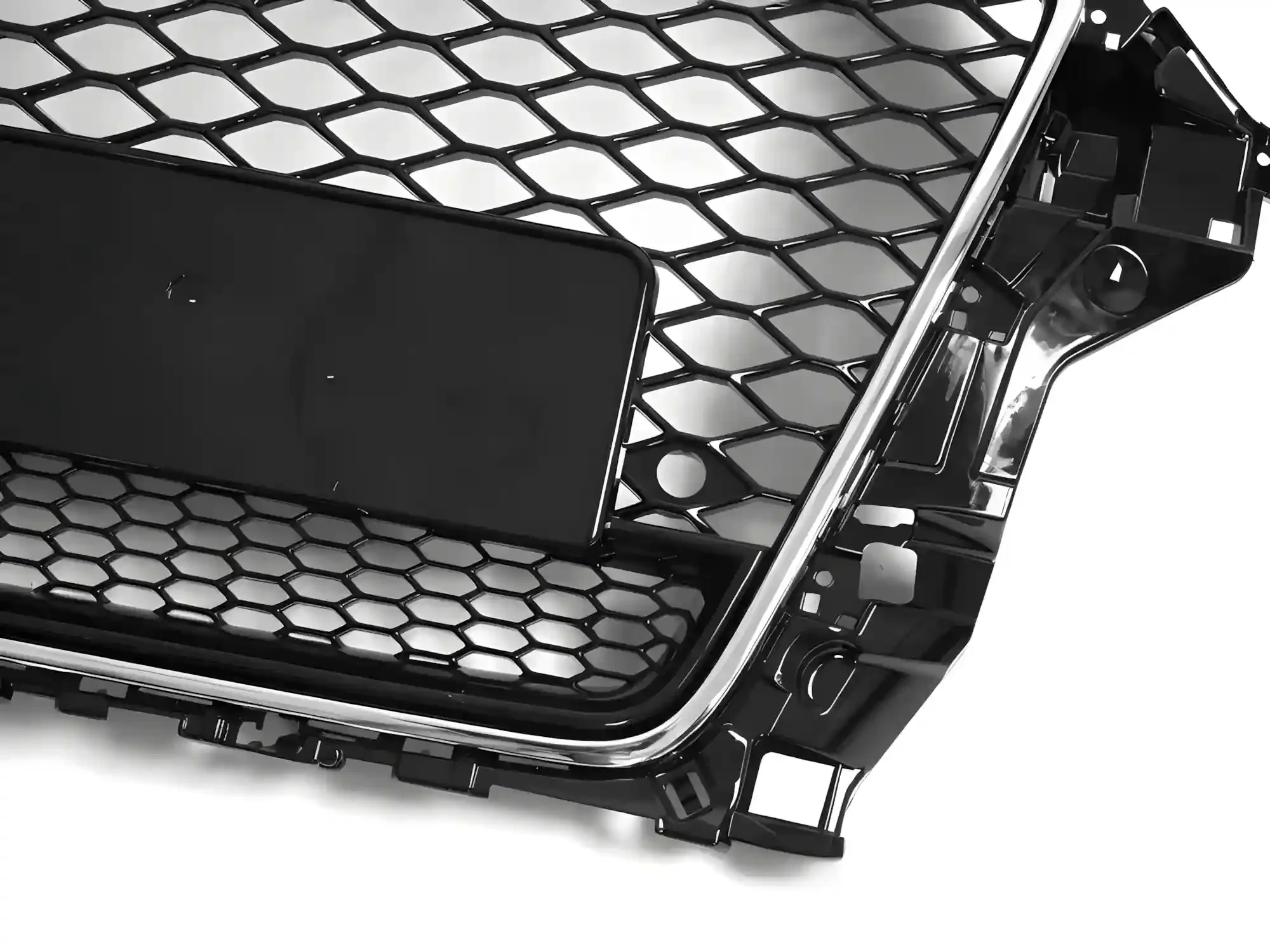 Grill Audi A3 (8V) 2012 - 2016 │ Sportsgrill RS-stil - svart høyglans / chrome – bilde 3