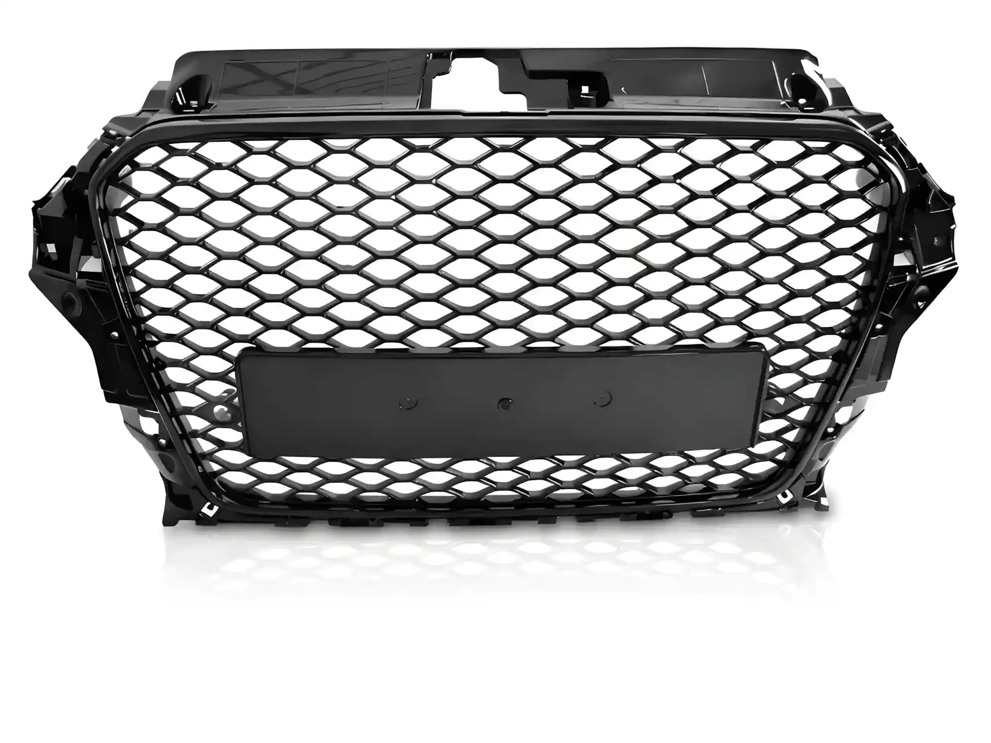 Grill Audi A3 / S3 (8V) 2012 - 2016 │ Sportsgrill RS-stil - svart høyglans PDC – bilde 2