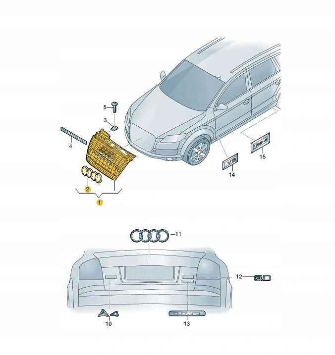 Grill Audi A4 B7 2004 - 2008 │ Black Edition – bilde 2