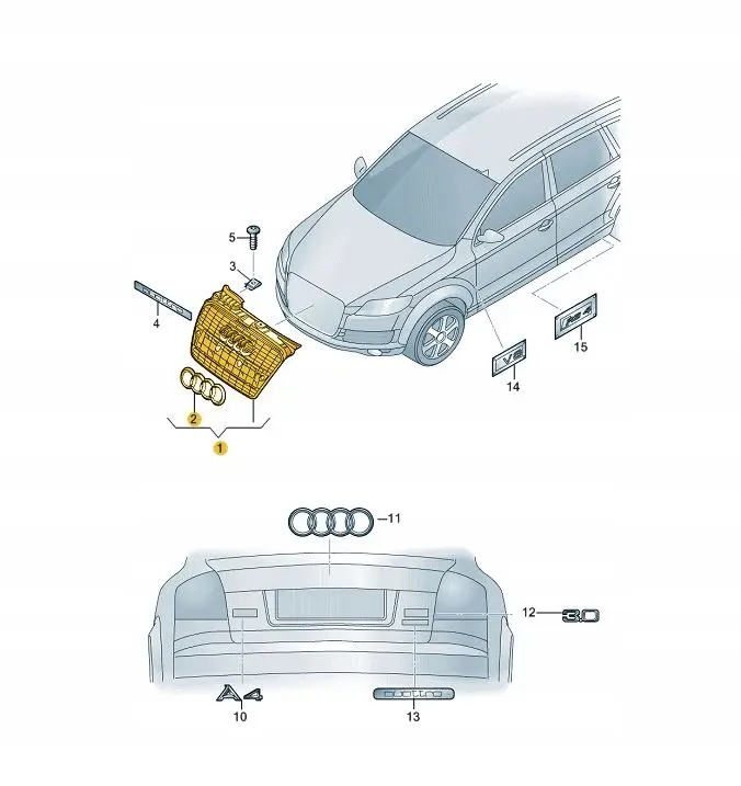 Grill Audi A4 B7 S-Line 2004 - 2008 │ med Chromeiist – bilde 4