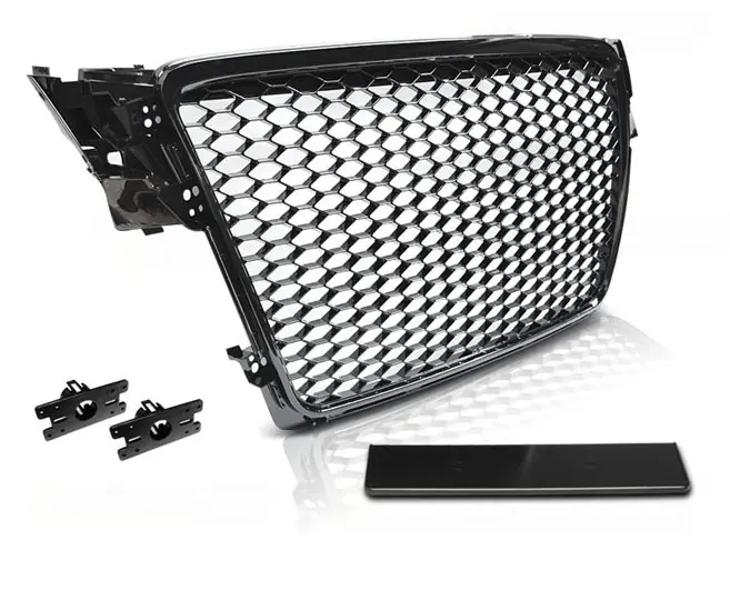 Grill Audi A4 B8 2007 - 2012 | RS Design Honeycomb Glossy Black Edition