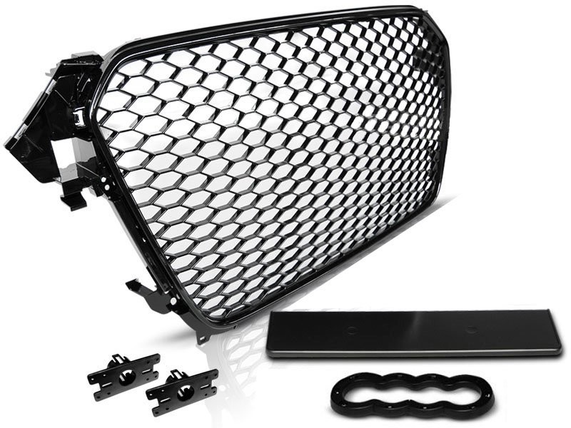 Grill Audi A4 B8 Facelift 2011 - 2015 │ RS Design Honeycomb Glossy Black Image 1