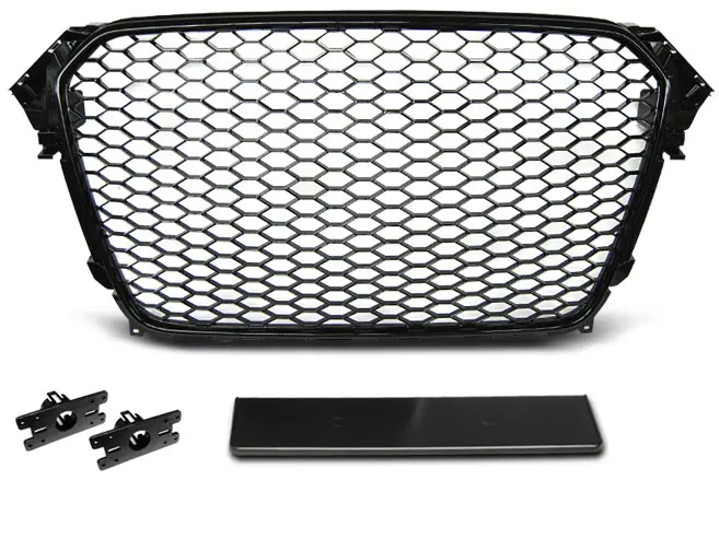 Grill Audi A4 B8 Facelift 2011 - 2015 │ RS Design Honeycomb Glossy Black Image 3