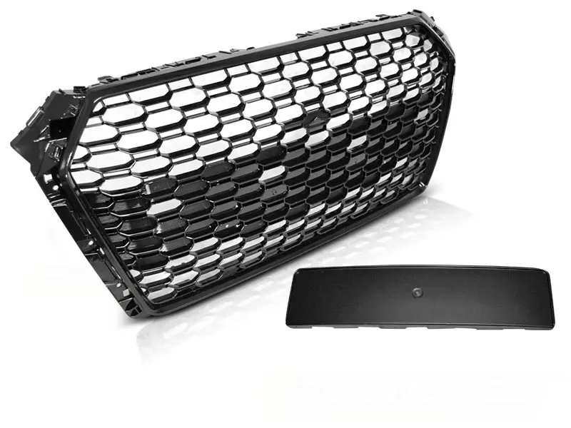 Grill Audi A4 B9 2015 - 2019 | RS4 Design Honeycomb Glossy Black Image 1