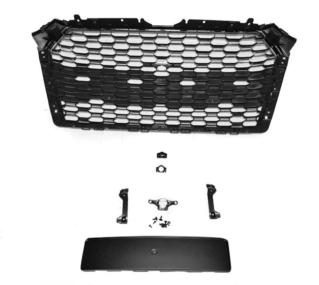 Grill Audi A4 B9 2015 - 2019 | RS4 Design Honeycomb Glossy Black Image 3
