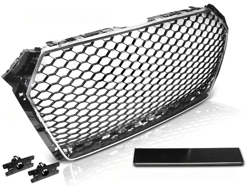 Grill Audi A4 B9 2015 - 2019 | SPORT CHROME (FRAME) / GLOSSY BLACK – bilde 2