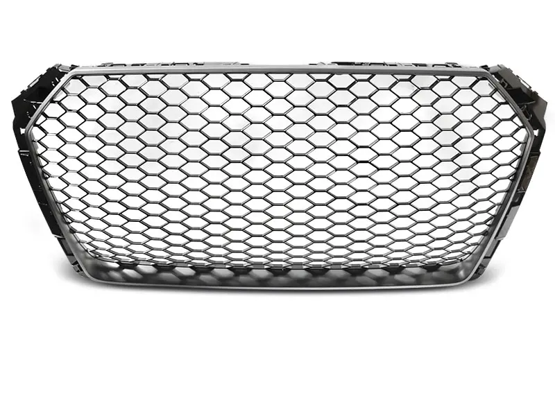 Grill Audi A4 B9 2015 - 2019 | SPORT SILVER GRAY (FRAME) / GLOSSY BLACK – bilde 4