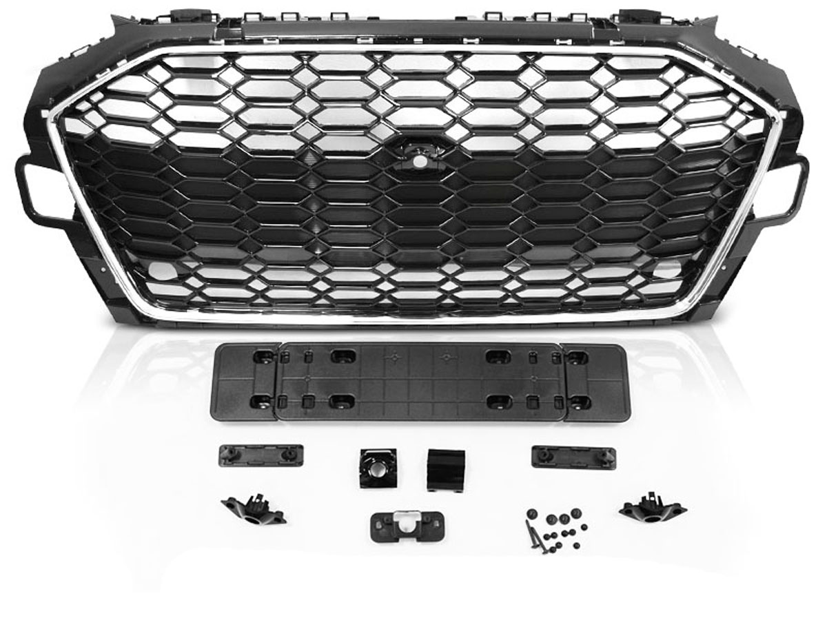 Grill Audi A4 B9 Facelift 2019 - 2024 | SPORT CHROME BLACK – bilde 2
