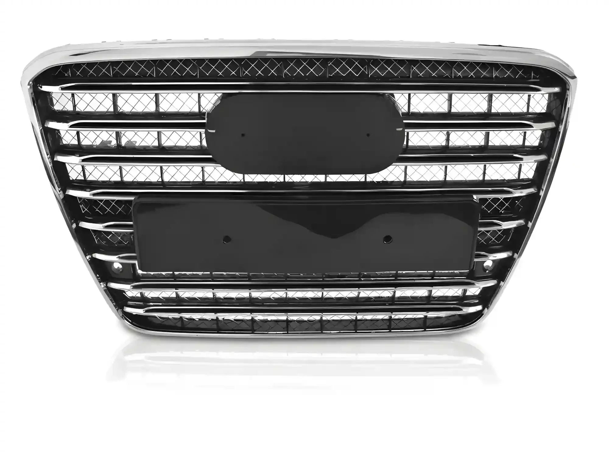 Grill Audi A8 (D4) 2009 - 2013 │ Sportsgrill - svart / chrome PDC – bilde 2