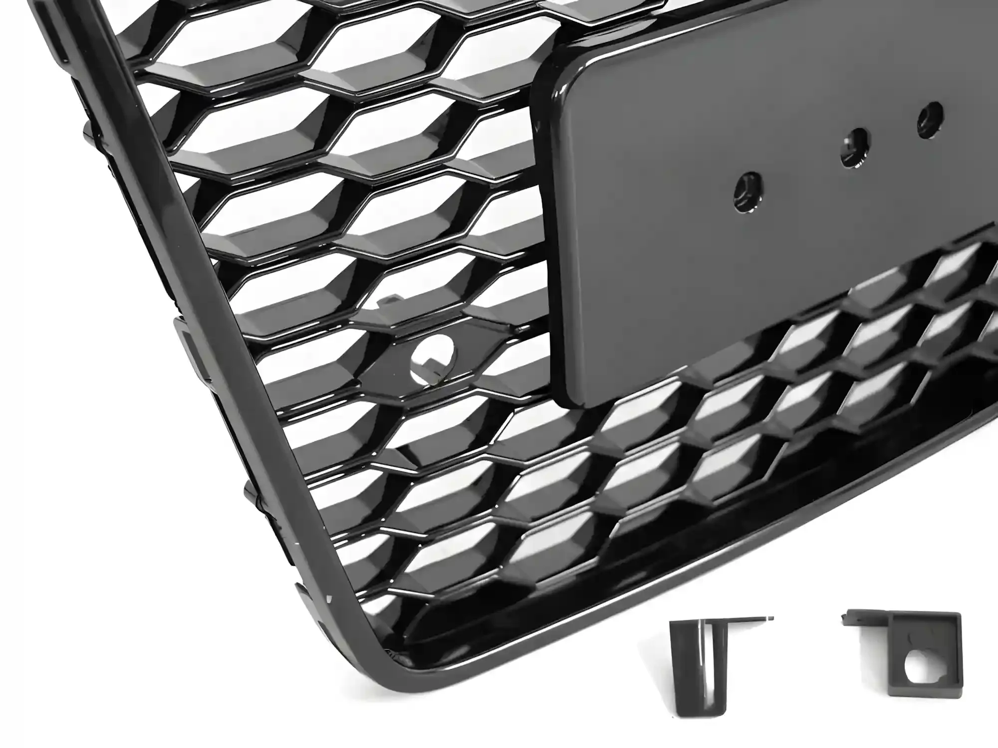 Grill Audi A8 (D4) 2013 - 2017 │ Sportsgrill RS-stil - svart høyglans PDC – bilde 3