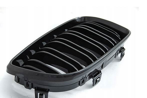 Grill BMW 1 (E81 / E82 / E87 / E88) 2007 - 2012 │ Sportsgrill M Performance-stil - svart høyglans double bar – bilde 3