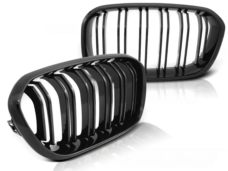 Grill BMW 1 (F20 / F21) LCI 2015 - 2019 | GLOSSY BLACK DOUBLE BAR – bilde 2