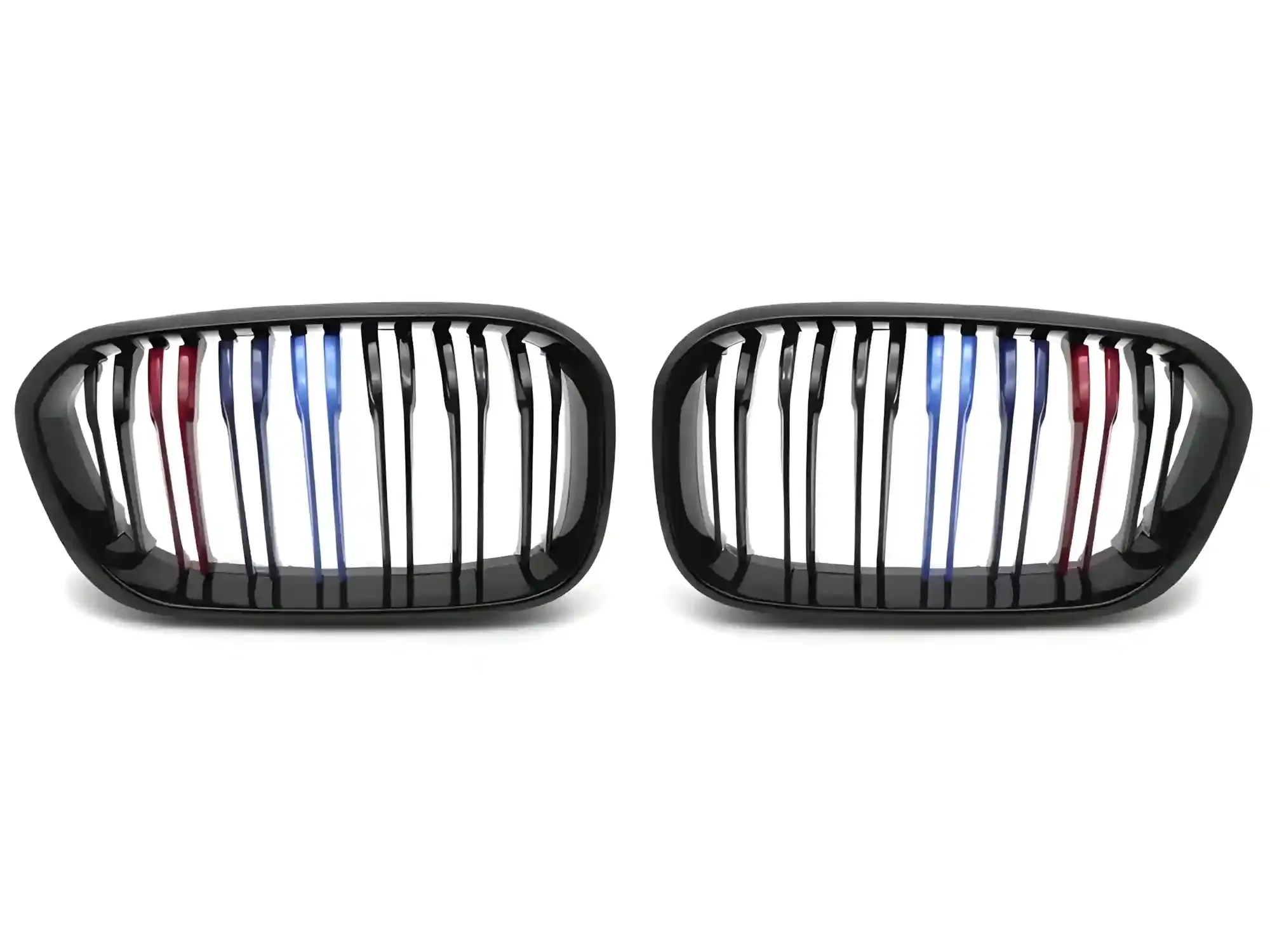 Grill BMW 1 (F20 / F21) LCI 2015 - 2020  │ Sportsgrill M Performance-stil - gloss black tri-colour double bar – bilde 3