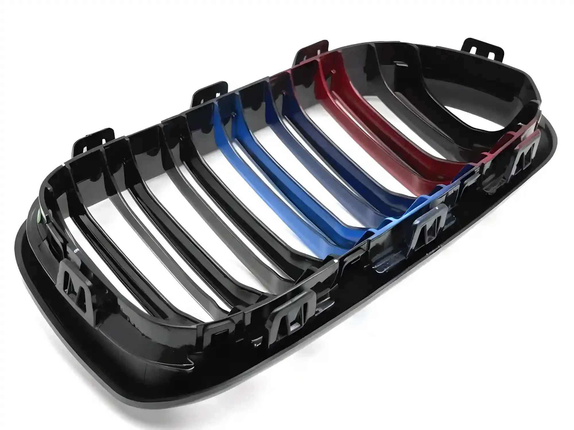 Grill BMW 1 (F20 / F21) LCI 2015 - 2020  │ Sportsgrill M Performance-stil - gloss black tri-colour double bar – bilde 6