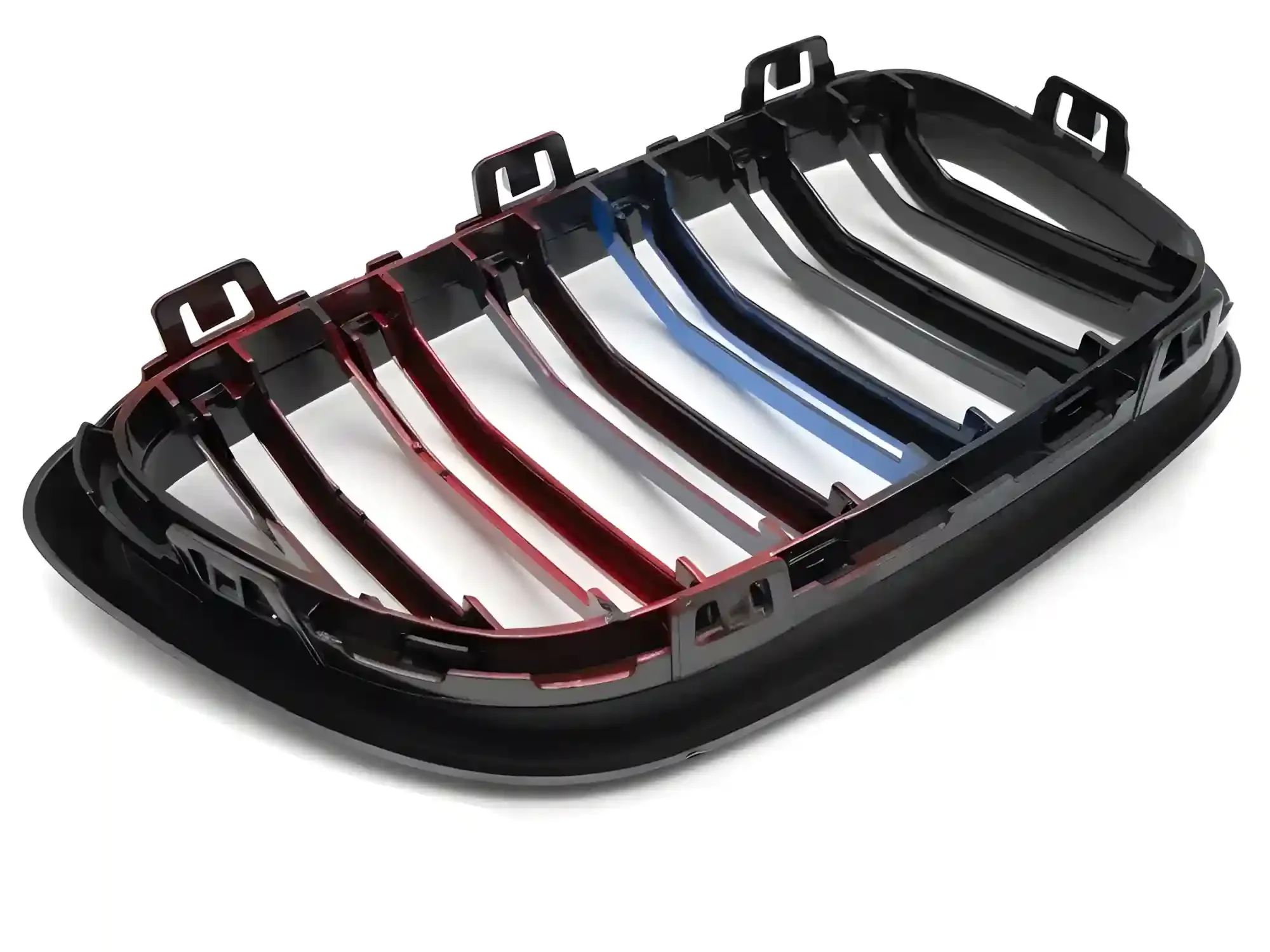 Grill BMW 2 (F22 / F23) 2013 - 2021 │ Sportsgrill M Performance-stil - gloss black tri-colour double bar – bilde 5