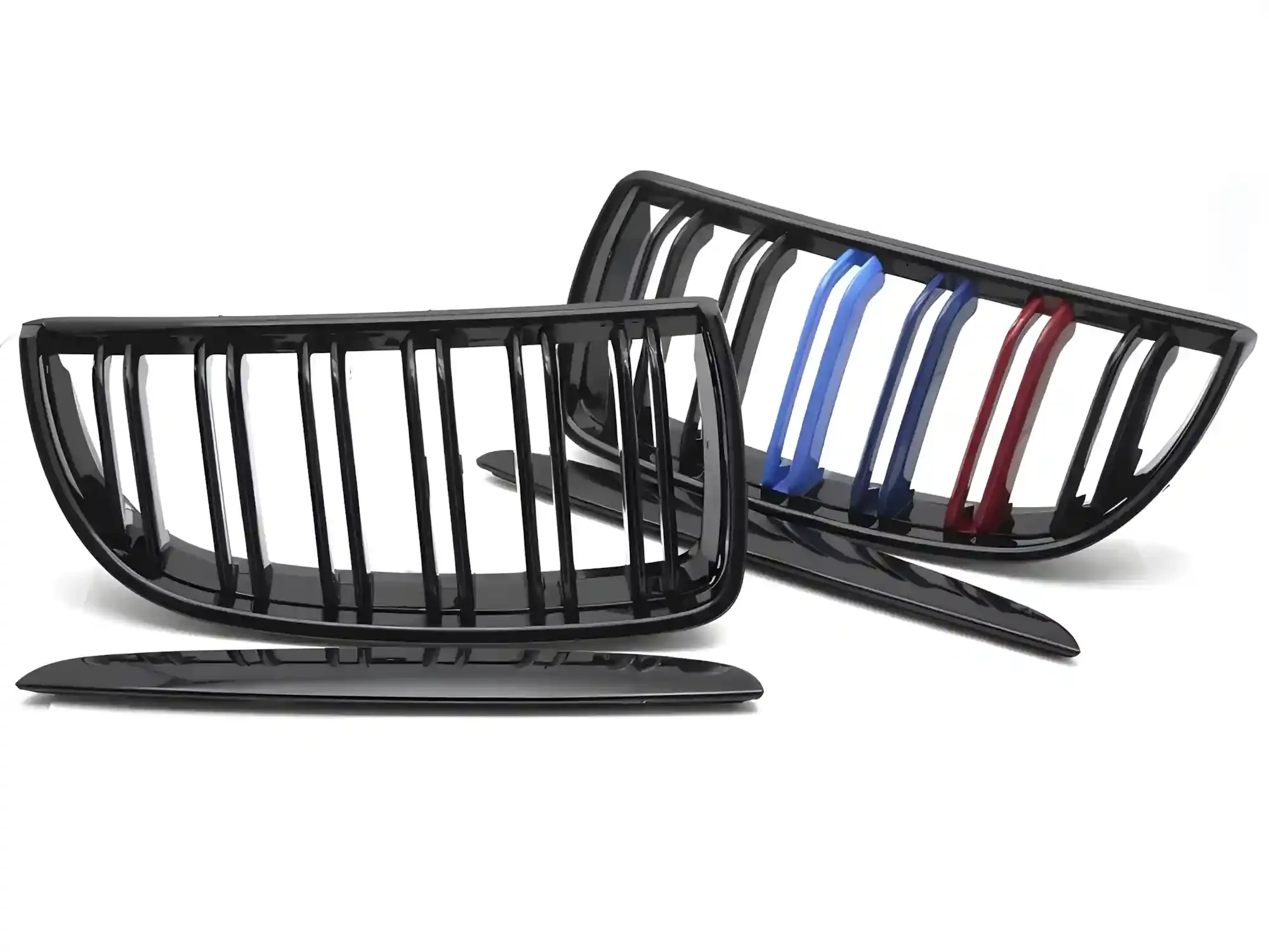 Grill BMW 3 (E90 / E91) 2005 - 2008 │ Sportsgrill M Performance-stil - gloss svart tri-colour double bar