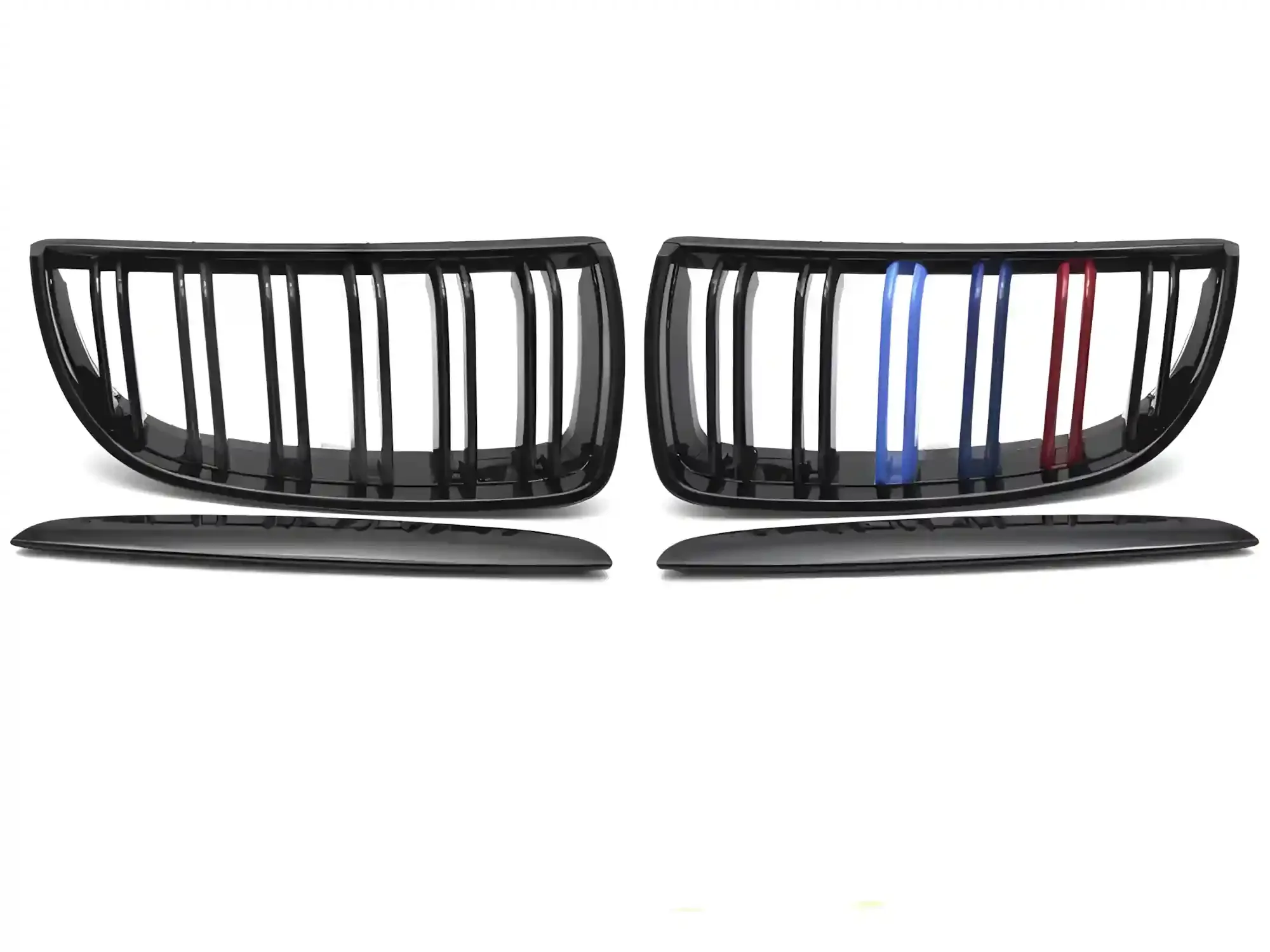 Grill BMW 3 (E90 / E91) 2005 - 2008 │ Sportsgrill M Performance-stil - gloss svart tri-colour double bar – bilde 2