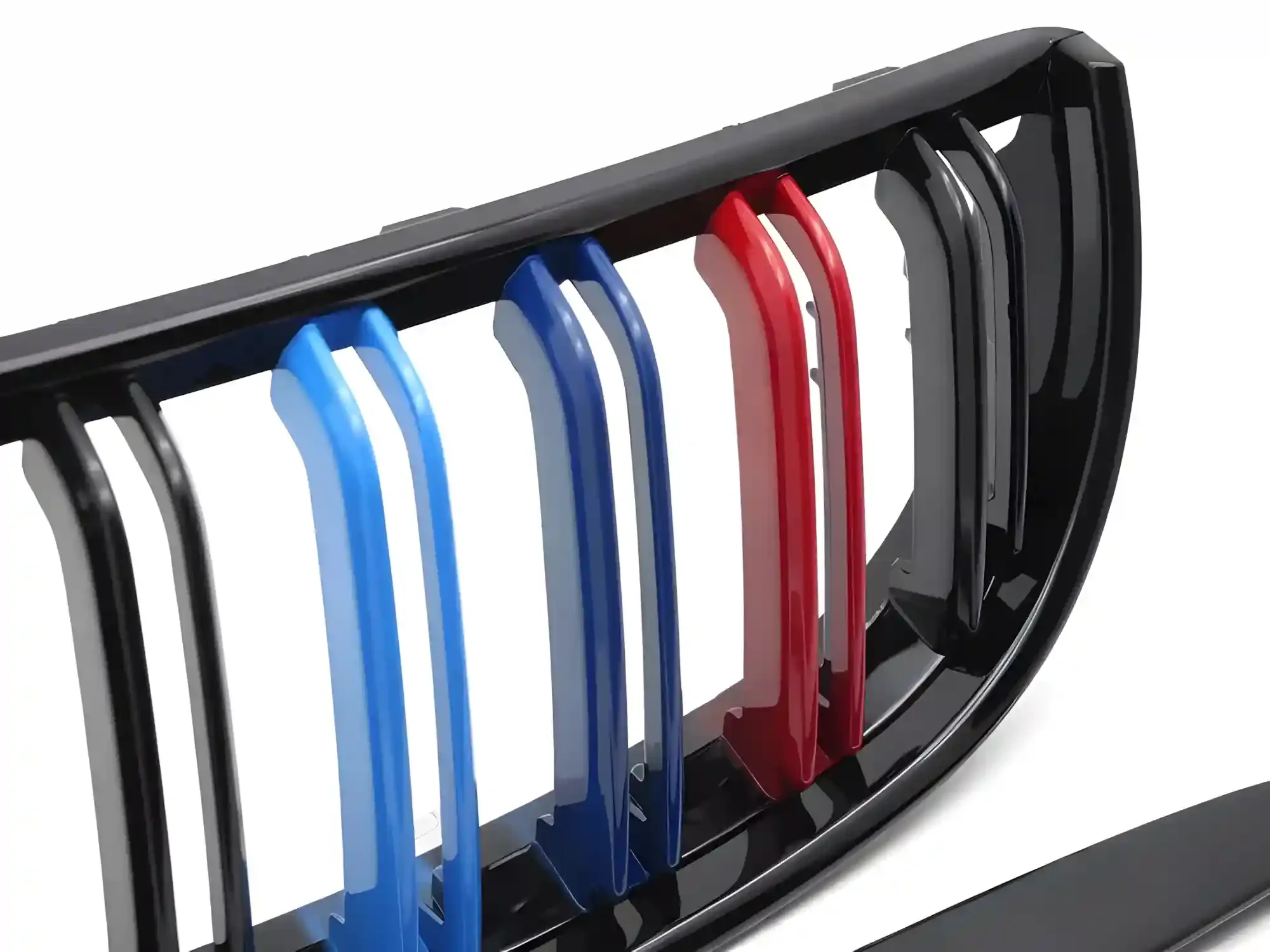 Grill BMW 3 (E90 / E91) 2005 - 2008 │ Sportsgrill M Performance-stil - gloss svart tri-colour double bar – bilde 3