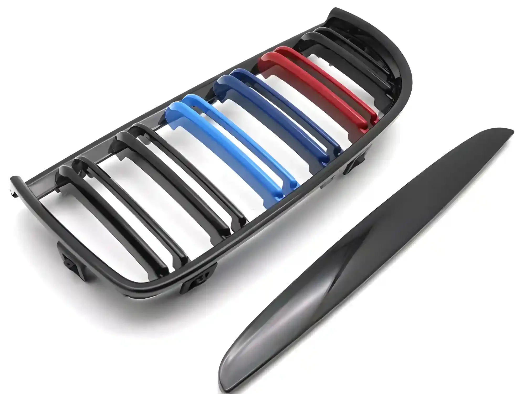 Grill BMW 3 (E90 / E91) 2005 - 2008 │ Sportsgrill M Performance-stil - gloss svart tri-colour double bar – bilde 4