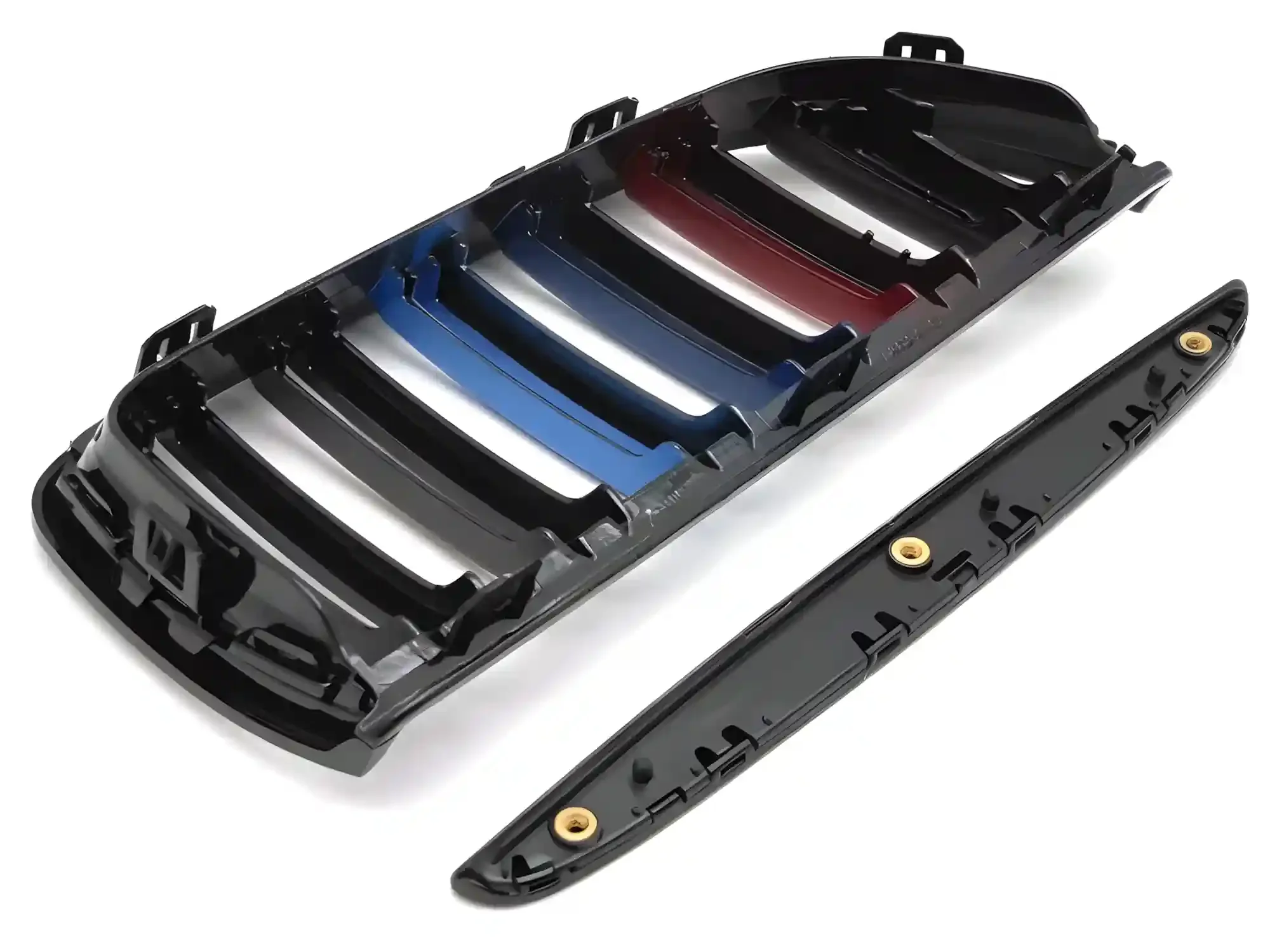 Grill BMW 3 (E90 / E91) 2005 - 2008 │ Sportsgrill M Performance-stil - gloss svart tri-colour double bar – bilde 5