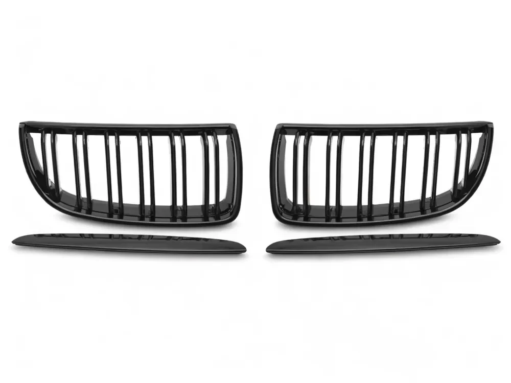 Grill BMW 3 (E90 / E91) 2005 - 2008 │ Sportsgrill - svart høyglans double bar – bilde 2