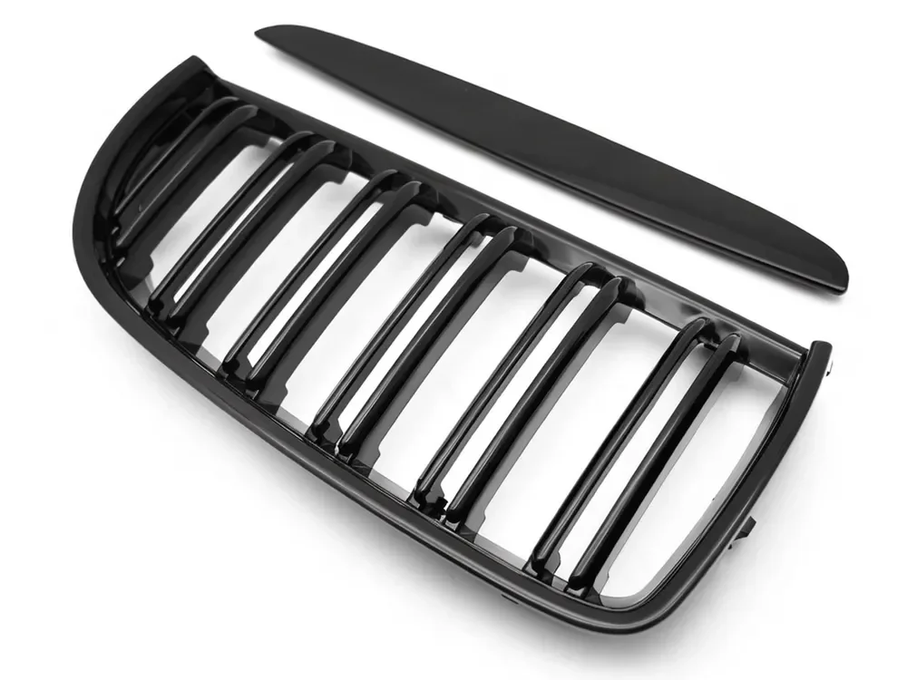 Grill BMW 3 (E90 / E91) 2005 - 2008 │ Sportsgrill - svart høyglans double bar – bilde 3