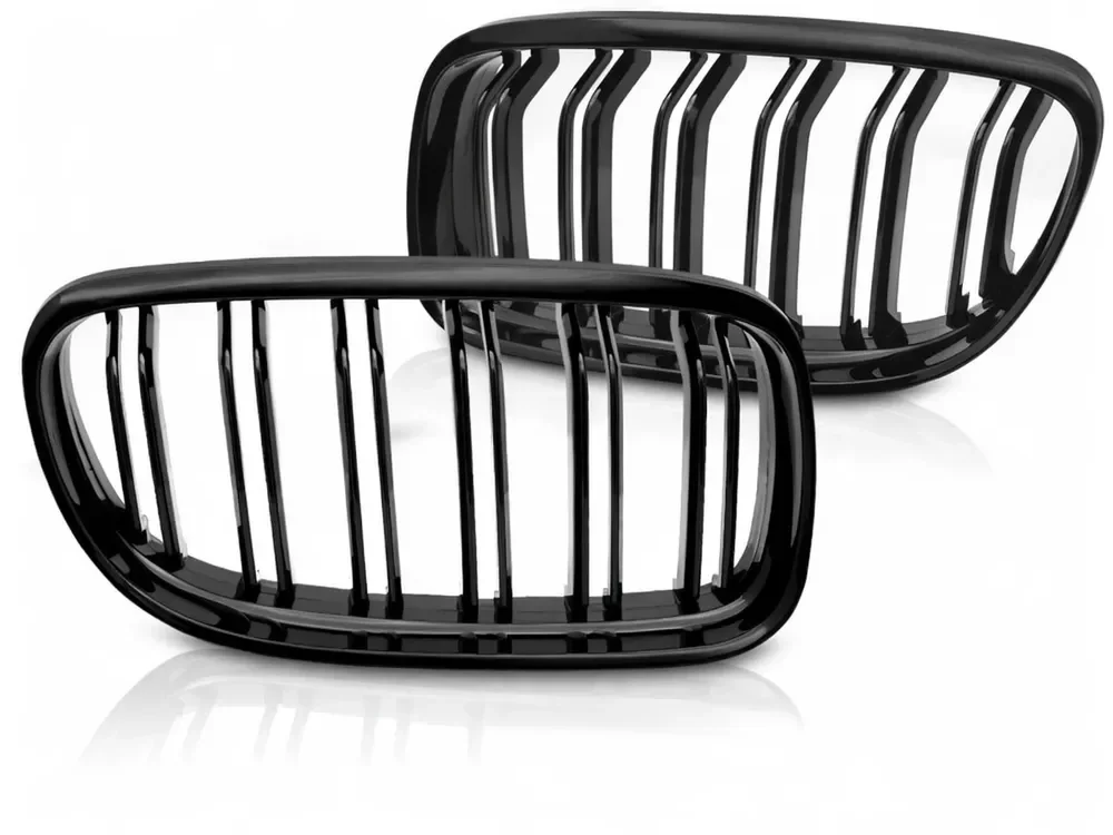 Grill BMW 3 (E90 / E91) Facelift 2009 - 2011 │ Sportsgrill - svart høyglans double bar – bilde 2
