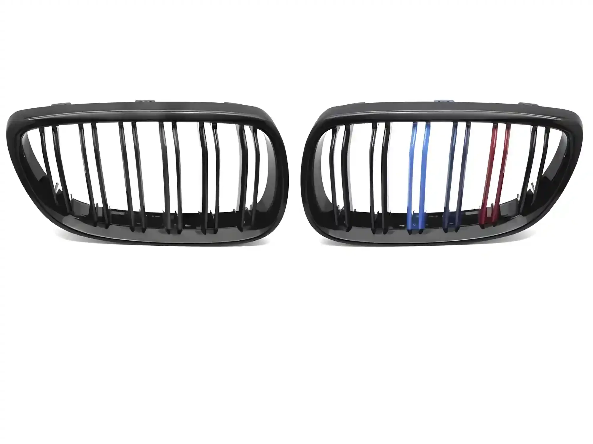 Grill BMW 3 (E92 / E93) 2006 - 2010 │ Sportsgrill M Performance-stil - svart høyglans tri-colour double bar – bilde 2