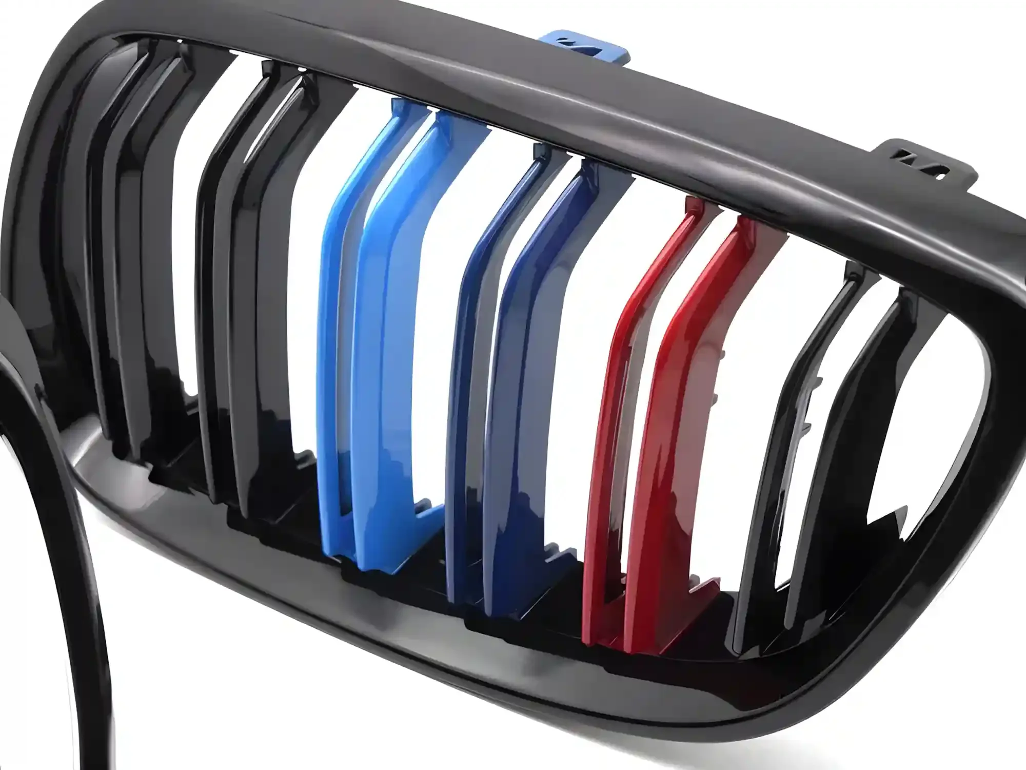 Grill BMW 3 (E92 / E93) 2006 - 2010 │ Sportsgrill M Performance-stil - svart høyglans tri-colour double bar – bilde 3