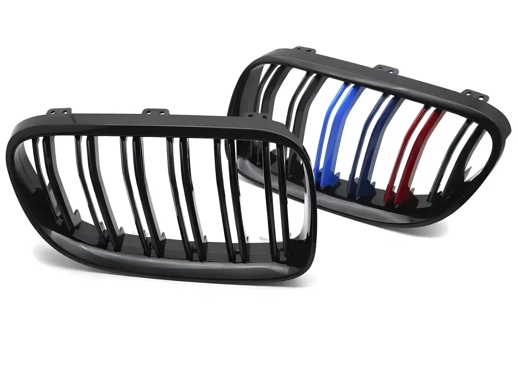 Grill BMW 3 (E92 / E93) LCI 2010 - 2013 │ Sportsgrill M Performance-stil - svart høyglans tri-colour double slat