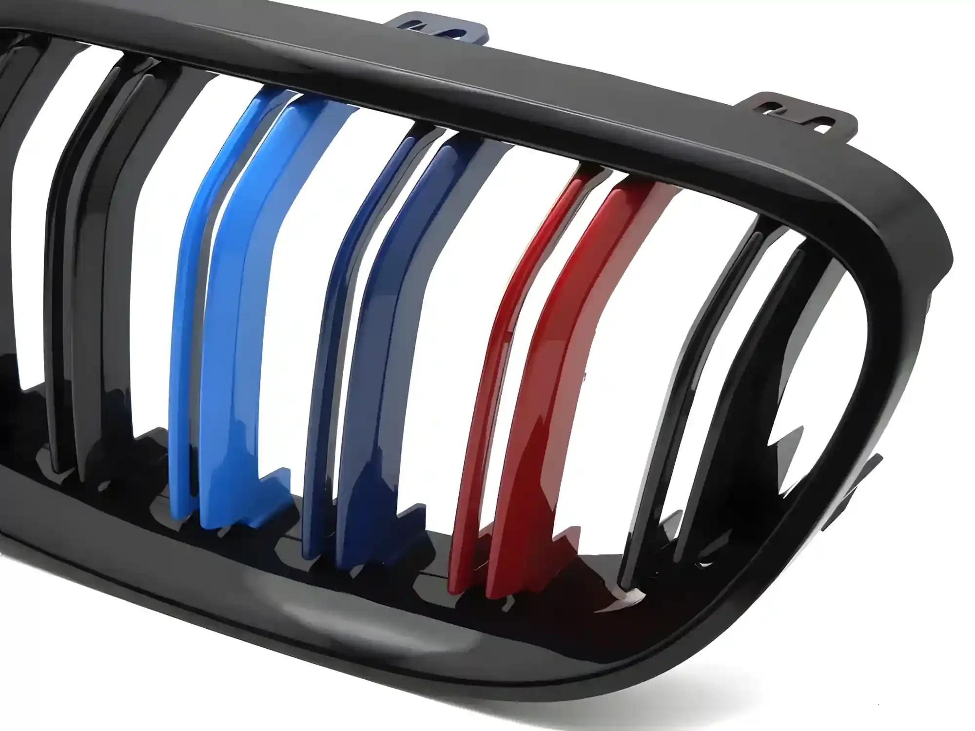 Grill BMW 3 (E92 / E93) LCI 2010 - 2013 │ Sportsgrill M Performance-stil - svart høyglans tri-colour double slat – bilde 3