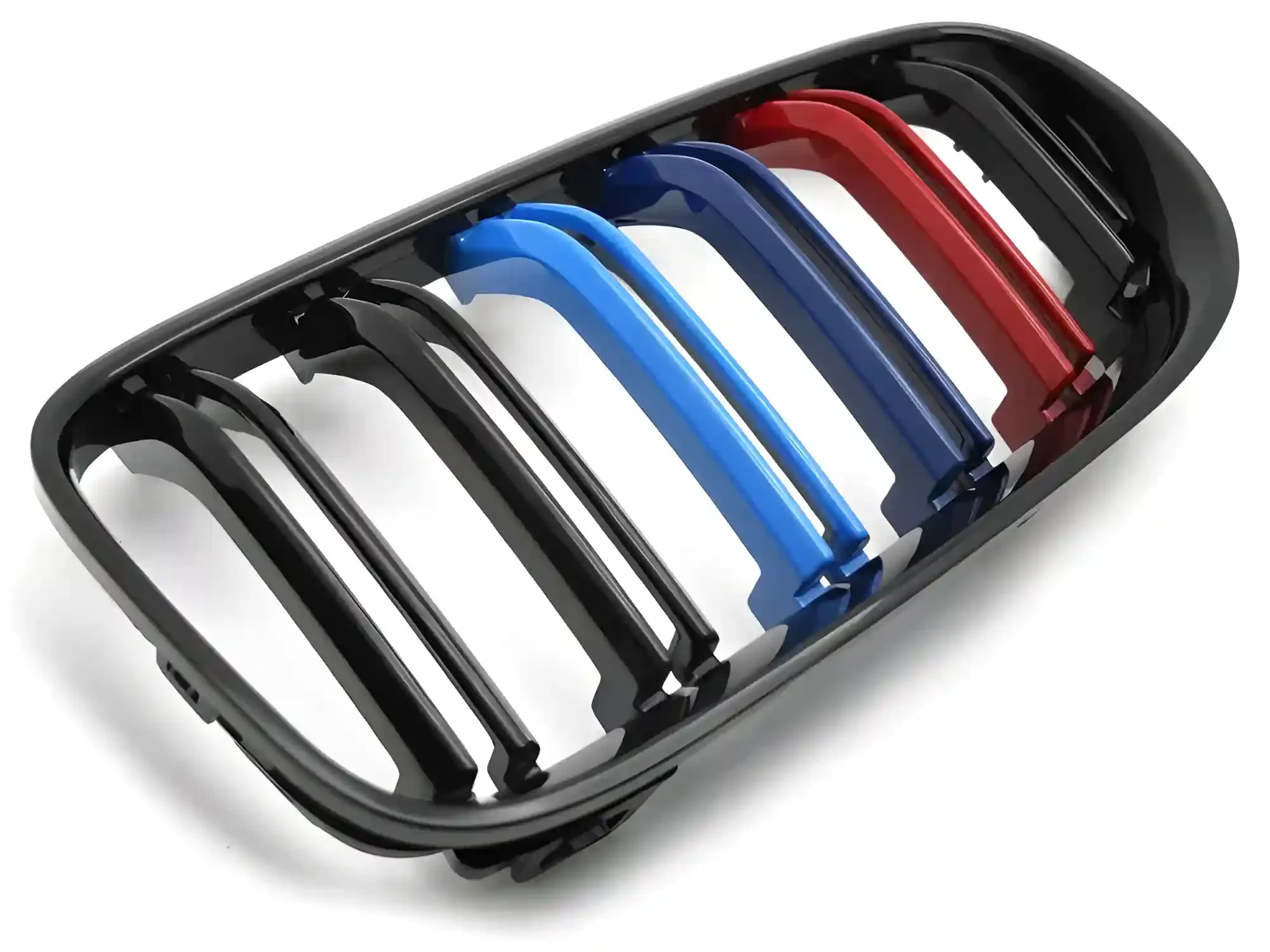 Grill BMW 3 (E92 / E93) LCI 2010 - 2013 │ Sportsgrill M Performance-stil - svart høyglans tri-colour double slat – bilde 4